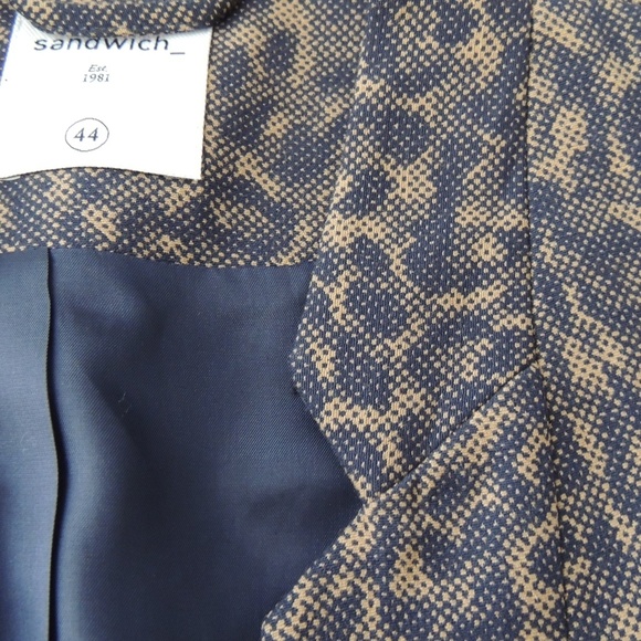 NWOT Golden Khaki Leopard Print Blazer S - Picture 6 of 7